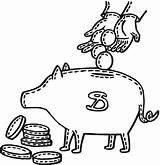 Colorare Piggy Sparschwein Printable Cerdito Soldi Huchas Pennies Saving Porcos Salvadanaio Pfennig Einzahlung Ins Kumbara Boyama sketch template