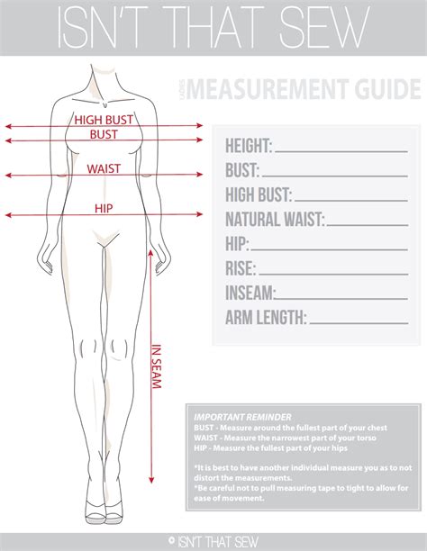 isnt  sew body measurment guidepdf google drive sewing