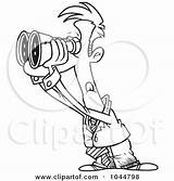 Binoculars Cartoon Through Outline Viewing Businessman Forecast Royalty Clip Toonaday Look Man Illustration Rf Clipart Using Seeking Ron Leishman Clipartof sketch template