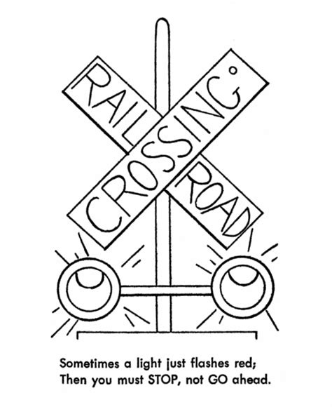 railroad safety coloring pages train signal light safety coloring