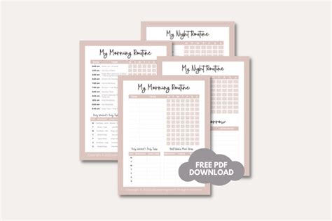 printable daily routine chart  adults  taty