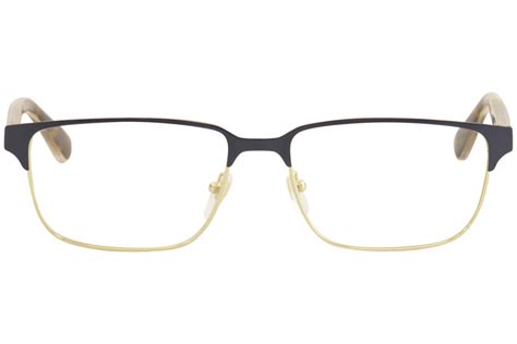 gucci men s eyeglasses gg0383o gg 0383 o 006 blue havana gold optical