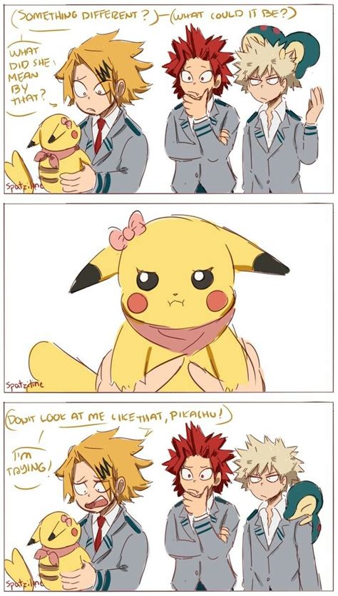 Spatziline On Twitter Bnha Pokemon Denki And Pikachu Boku No Hero