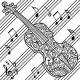 Coloring Music Pages Colouring Violin Printable Sheets Adult Color Notes Adults Colorfly Books Book Webb Kristina Guitar sketch template