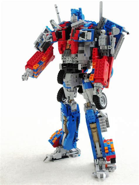 guy built  lego optimus prime  fully transforms