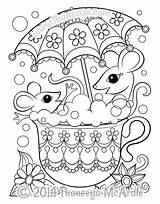 Coloring Pages Tea Teacup Printable Set Adult 60s Book Mice Cute Kids Cup Thaneeya Adults Books Sheets Kleurplaten Colouring Animal sketch template
