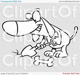 Dog Digging Clip Deposit Bone Hole Outline Illustration Cartoon Royalty Vector Toonaday sketch template