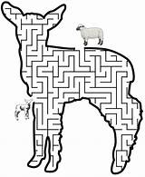 Maze Lamb Coloring Easter Pages Mazes Shaped Printable Kids Clipart Clip Animal Book Color Print Colouring Comments sketch template