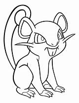 Rattata Pokemon Coloring Pages Characters Print Awesome Go sketch template