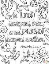 Coloring Iron Sharpens Pages Person Another So Proverbs Bible sketch template
