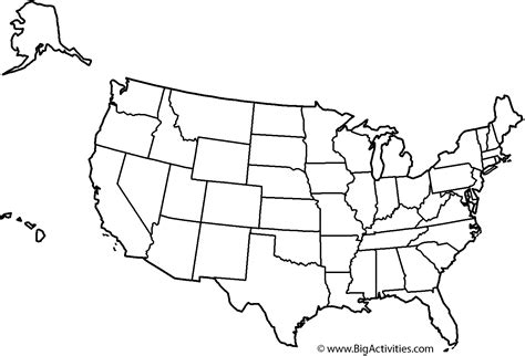 map   united states  theme  states coloring page