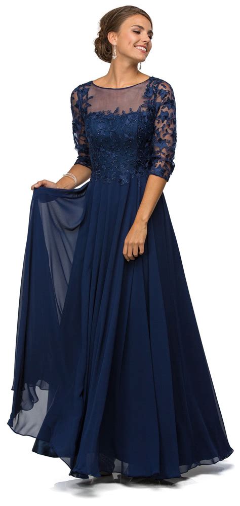simply elegant long modest mother of the bride dress