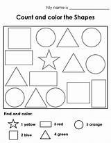 Worksheets Shapes Color Shape Printable Worksheet Count Kindergarten Coloring Preschool Colors Kids Olds Year Activity Toddler Eslkidstuff Numbers Activities Identifying sketch template