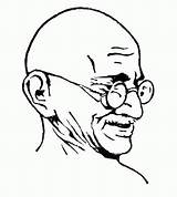 Gandhi Mahatma Teresa Bapu Clipartmag Seleccionar sketch template