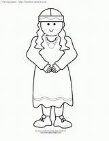 Pilgrim Coloring Girl sketch template