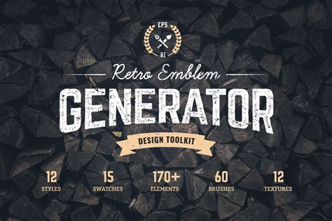 logo maker retro emblem generator  logos design bundles