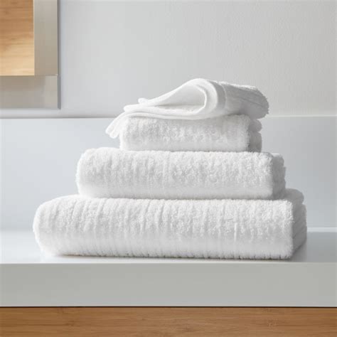 ribbed white bath towels crate and barrel