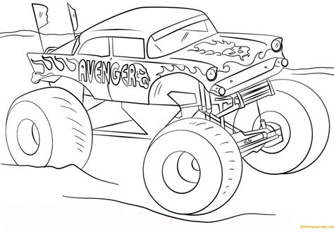 madusa monster trucks pages coloring pages