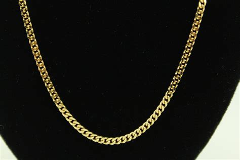 yellow gold curb chain mm     gili mor