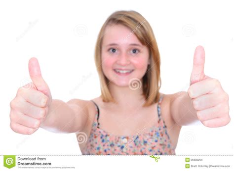 thumbs up teen girl stock images image 35600264