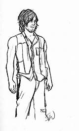 Walking Dead Pages Daryl Coloring Dixon Lineart Deviantart sketch template