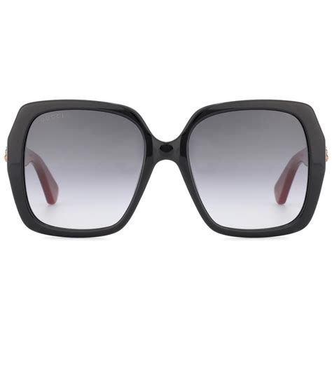 lyst gucci oversized square frame sunglasses in black