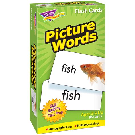 picture words flash cards  school box