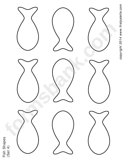 simple small fish shapes template printable