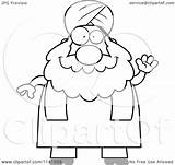 Muslim Man Sikh Cartoon Chubby Waving Coloring Clipart Outlined Vector Drawing Cory Thoman Getdrawings Muslims Regarding Notes sketch template