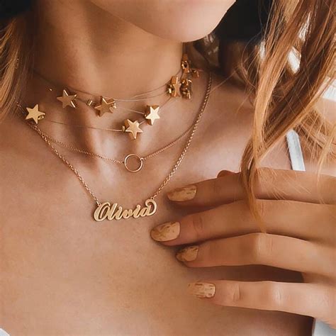 14k gold plated carrie name necklace copper name necklace gold