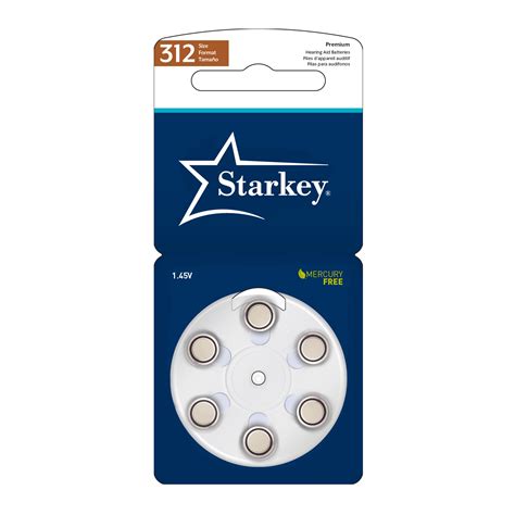 starkey size  premium hearing aid batteries  pack long easy tab mercury  zinc air