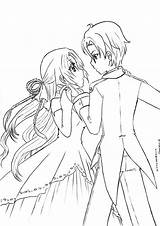 Anime Coloring Couples Pages Kissing Couple Cute Color Manga Lineart Printable Deviantart Drawing Drawings Getcolorings Romance Print sketch template