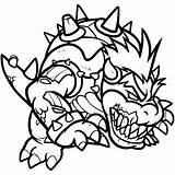 Bowser Coloring Mario Pages Super sketch template