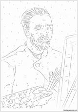 Self Portrait Gogh Van Coloring Online Pages Color Coloringpagesonly sketch template