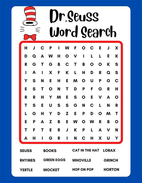 dr seuss word search instant  printable  etsy
