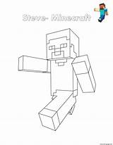 Minecraft Coloring Steve Pages Printable Color Print sketch template