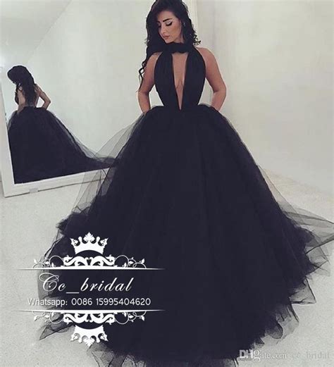 Sexy Halter Backless Black Prom Dresses 2017 New Long Formal Dress