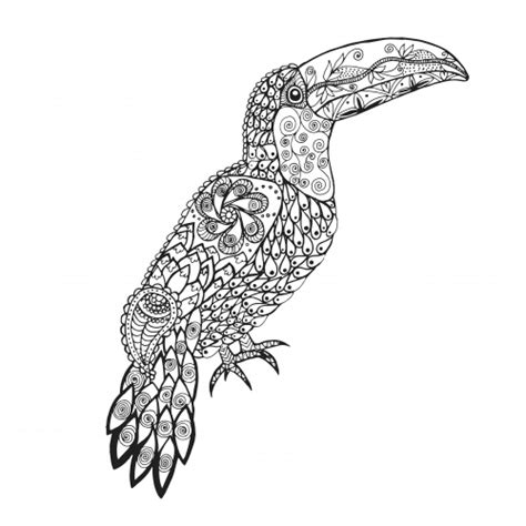 destress  toucan coloring page adult coloring adult coloring