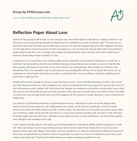 reflection paper  love phdessaycom