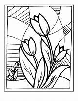 Stained Coloring Glass Pages Adults Kids Painting Flowers Spring Flower Tulips Designs Printable Patterns Paint Tulip Bestcoloringpagesforkids Mosaic Diy Pattern sketch template
