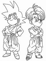 Goten Trunks Goku Lineart Gotenks Beerus Gogeta Vegeta sketch template