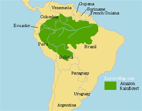 amazon rainforest map rainforests