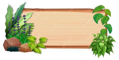 premium vector wooden board template  nature leaves
