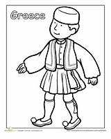 Coloring Pages Culture Kids Greek Around Girl African Clothes Traditional Worksheets Clothing People Worksheet Education Colouring Sheets Para Colorear Boy sketch template