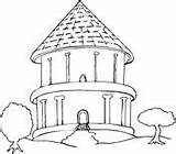 Coloring House Bungalow Pages Drawing Big Round Houses Trees Printable Beautiful Drawings Brick Paintingvalley Top sketch template