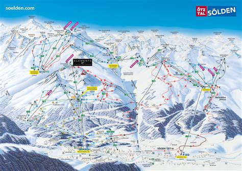 soelden piste map plan  ski slopes  lifts onthesnow