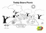 Teddy Coloring Pages Picnic Bear Colouring Bears Colour Choose Board sketch template