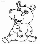 Hippo Coloring Pages Baby Printable Kids sketch template