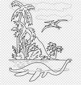 Elasmosaurus Dinosaurus Mewarnai Pngwing W7 Kartun sketch template