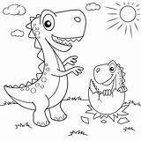 Dinosaur Dino Coloring Dinosauri Pages Bojanke Nest Cartoon Funny Little His sketch template